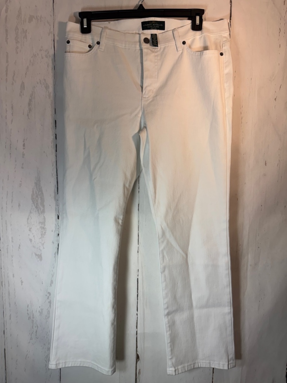 Ralph Lauren White Denim 14 Petite straight leg Jeans